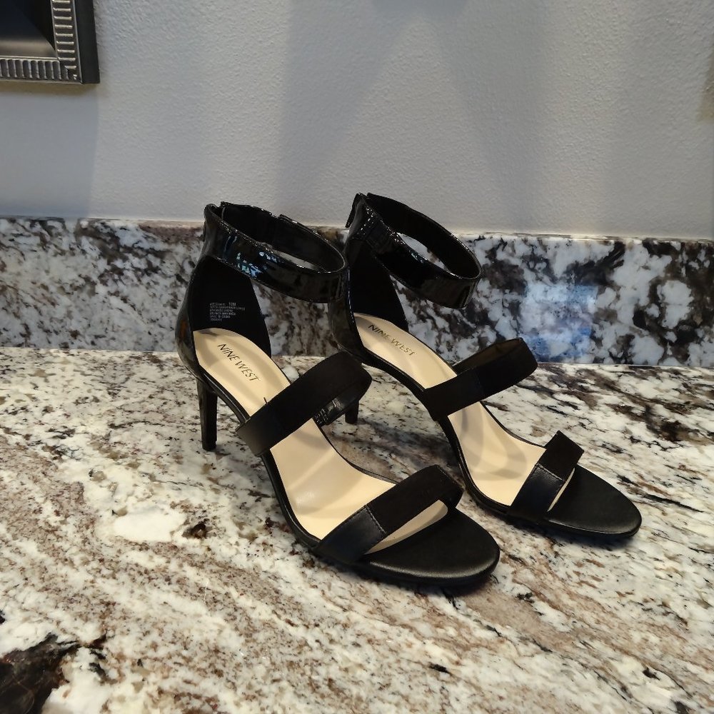 Ladies Nine West Black High Heeled Sandals